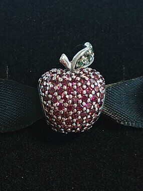 Authentic Pandora Pavé Apple Charm – 791485CFR Sterling Silver Retired Rare